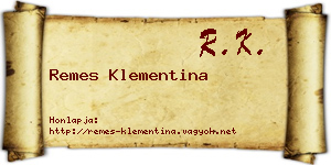 Remes Klementina névjegykártya